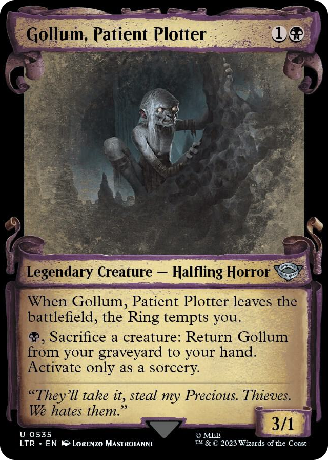 0535 Gollum, Patient Plotter (Showcase Scrolls) U Universes Beyond: The Lord of the Rings: Tales of Middle-earth