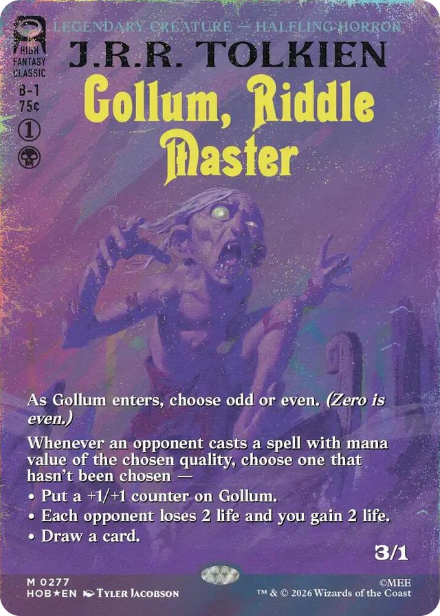 0277 Gollum, Riddle Master (Borderless) (Surge Foil) M The Hobbit