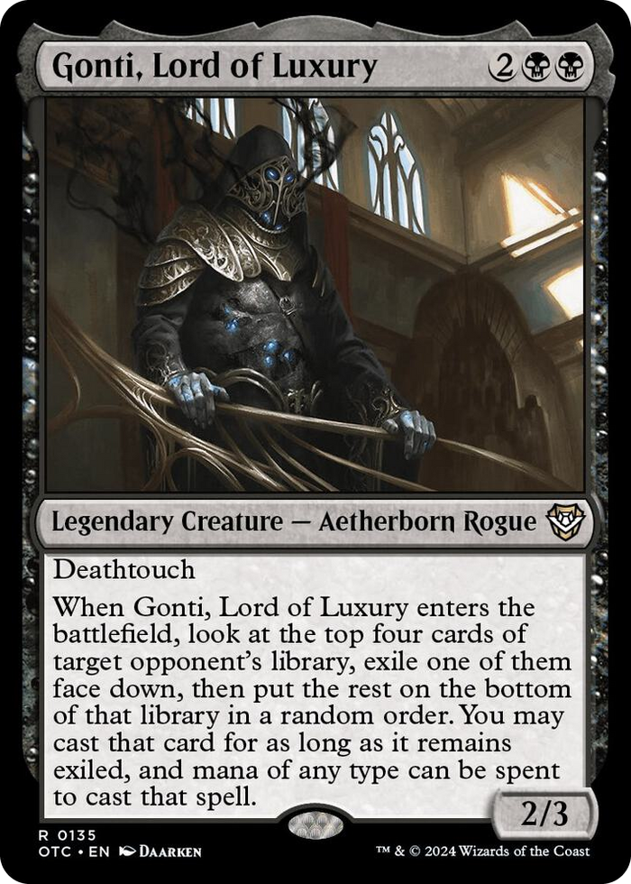 Gonti, Lord of Luxury #135 R - Commander: Outlaws of Thunder Junction Pokemon card