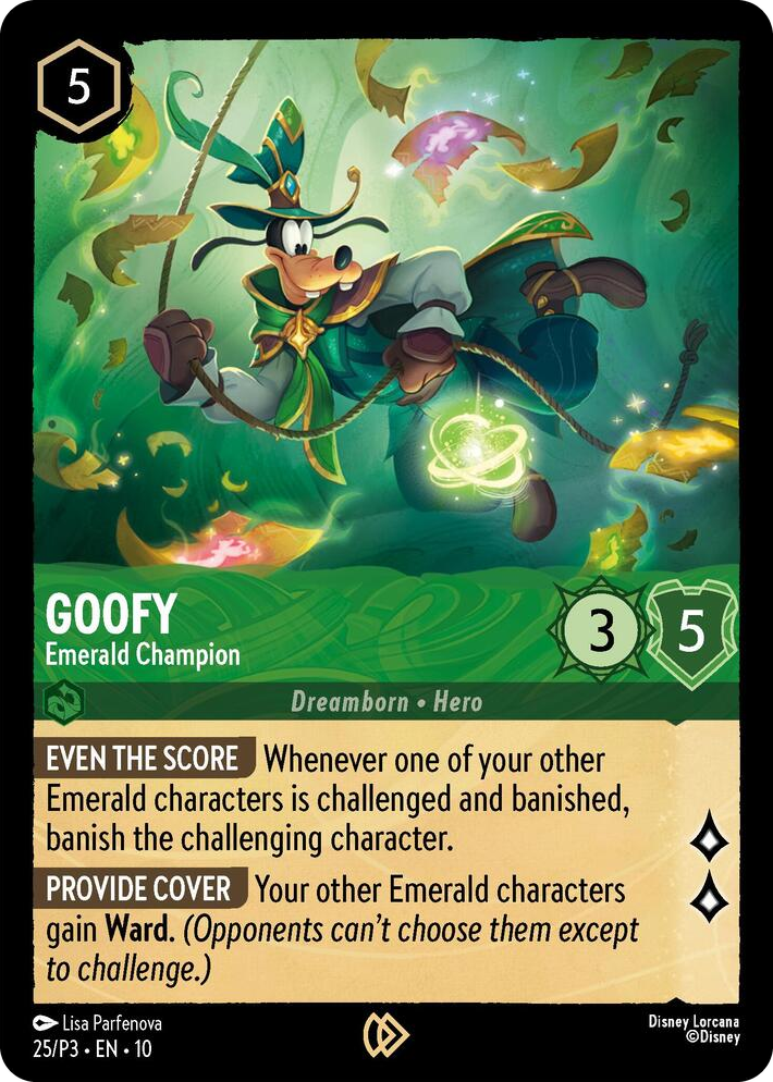 0025 Goofy - Emerald Champion Promo Disney Lorcana Promo Cards