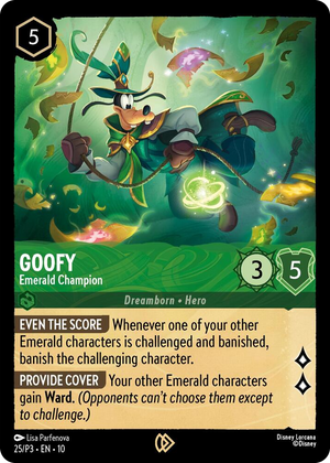 0025 Goofy - Emerald Champion Promo Disney Lorcana Promo Cards