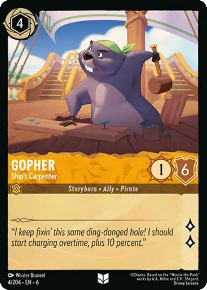 0004 Gopher - Ship's Carpenter Uncommon Azurite Sea