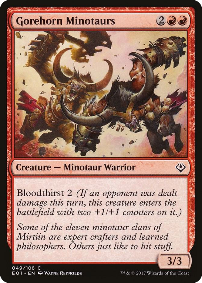 Gorehorn Minotaurs #49 C - Archenemy: Nicol Bolas Pokemon card