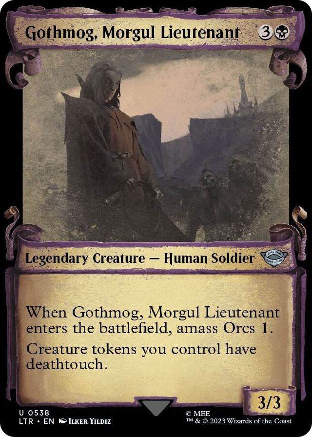 Gothmog, Morgul Lieutenant (Showcase Scrolls) #538 U - Universes Beyond: The Lord of the Rings: Tales of Middle-earth Pokemon card