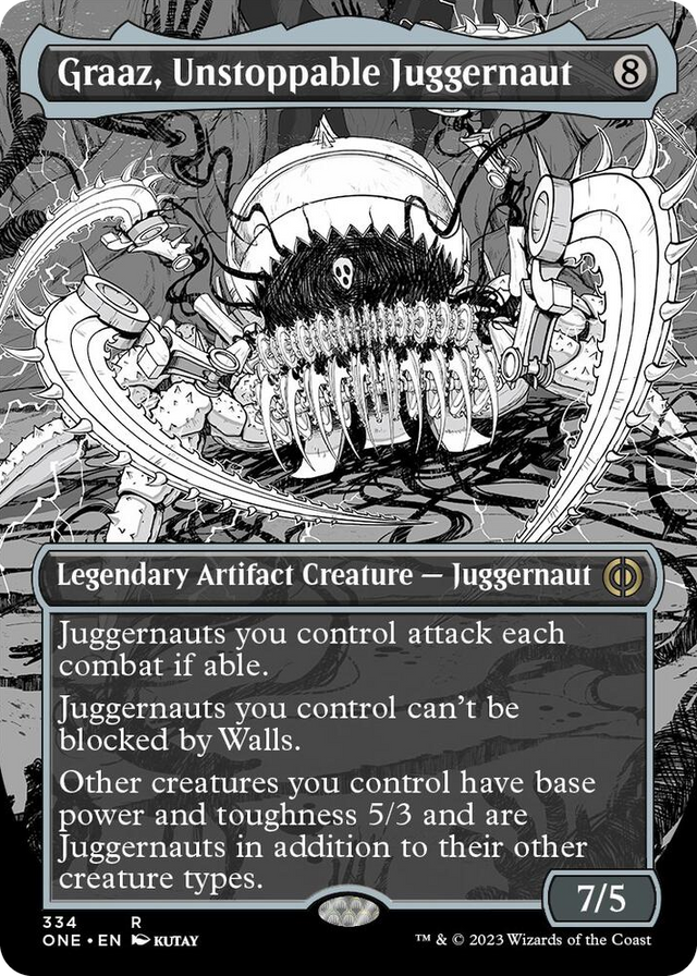 0334 Graaz, Unstoppable Juggernaut (Borderless) R Phyrexia: All Will Be One