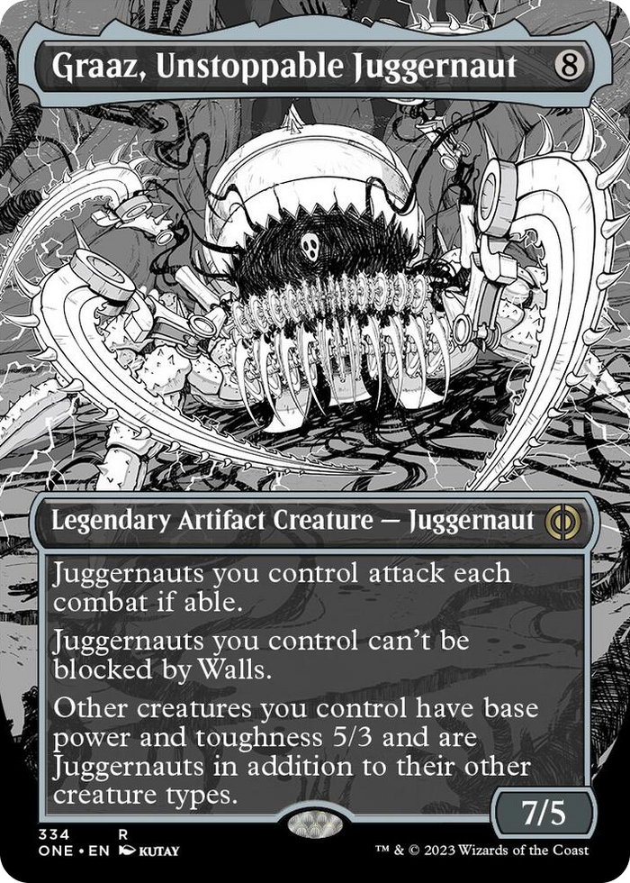 Graaz, Unstoppable Juggernaut (Borderless) #334 R - Phyrexia: All Will Be One Pokemon card