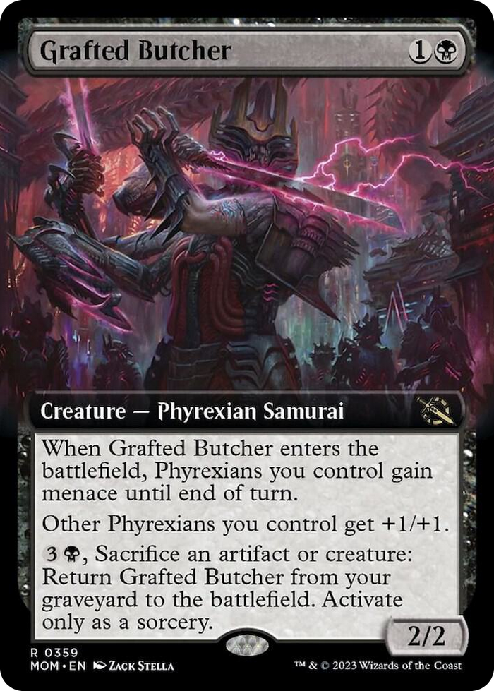 Grafted Butcher (Extended Art) #359 R - March of the Machine Pokemon card