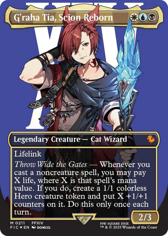 G'raha Tia, Scion Reborn (Borderless) (Surge Foil) #211 M - Commander: FINAL FANTASY Pokemon card