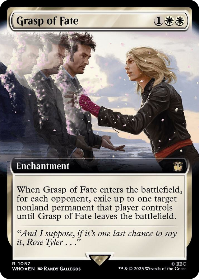 1057 Grasp of Fate (Extended Art) (Surge Foil) R Universes Beyond: Doctor Who