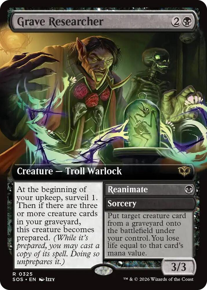 Grave Researcher (Extended Art) #325 R - Secrets of Strixhaven Pokemon card