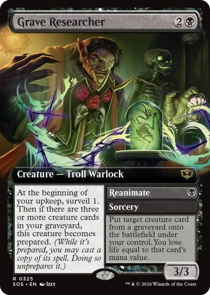 0325 Grave Researcher (Extended Art) R Secrets of Strixhaven