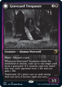 Graveyard Trespasser #104 R - Innistrad: Double Feature Pokemon card