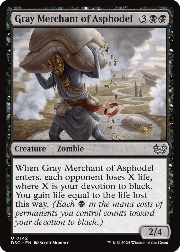 Gray Merchant of Asphodel #142 U - Commander: Duskmourn: House of Horror Pokemon card