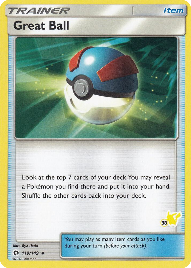 0119 Great Ball - 119/149 (#38 Pikachu Stamped) Promo Battle Academy