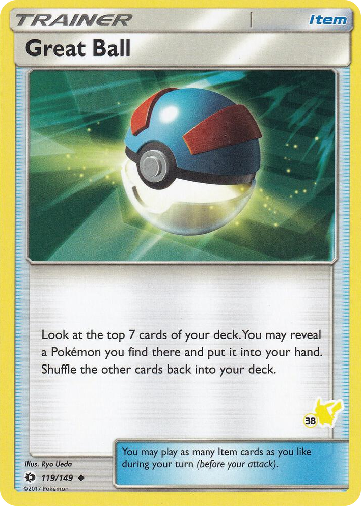 0119 Great Ball - 119/149 (#38 Pikachu Stamped) Promo Battle Academy