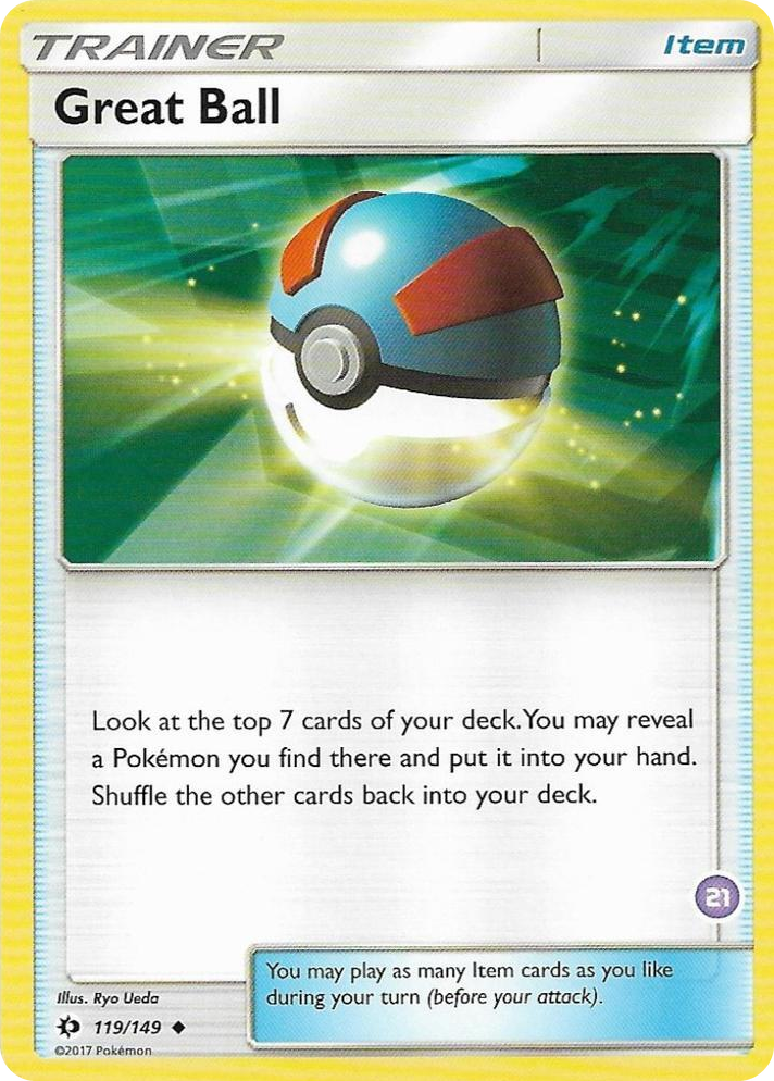 0021 Great Ball (#21, Alolan Sandslash Half-Deck) Uncommon SM Trainer Kit: Alolan Sandslash & Alolan Ninetales
