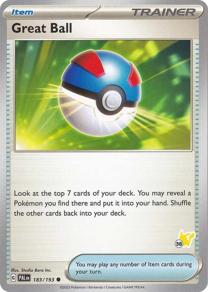 0183 Great Ball - Pikachu 38 Common Battle Academy 2024