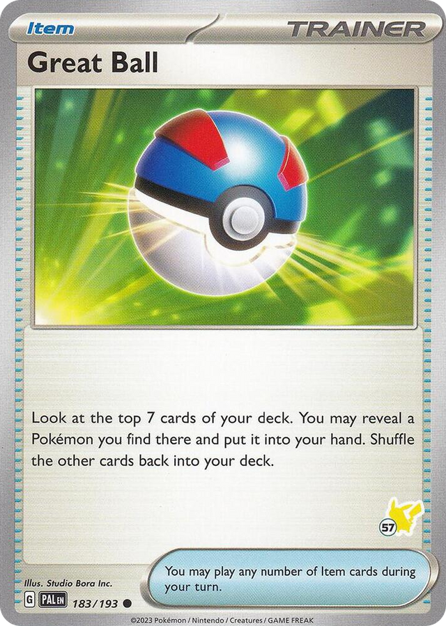 0183 Great Ball - Pikachu 57 Common Battle Academy 2024