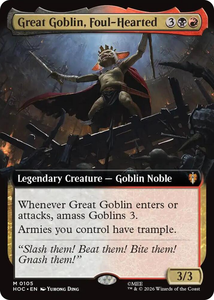 Great Goblin, Foul-Hearted (Extended Art) #105 M - The Hobbit: Eternal-Legal Pokemon card