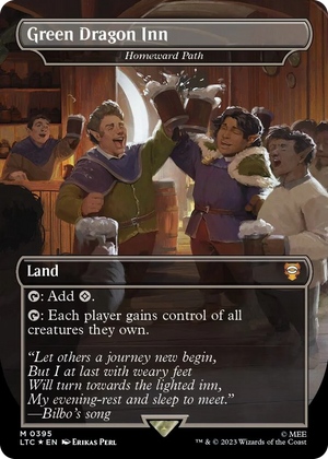 0395 Green Dragon Inn - Homeward Path (Borderless) (Surge Foil) M Commander: The Lord of the Rings: Tales of Middle-earth