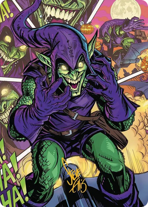 0049 Green Goblin Art Card (49/54) (Gold-Stamped Signature) S Art Series: Marvel's Spider-Man