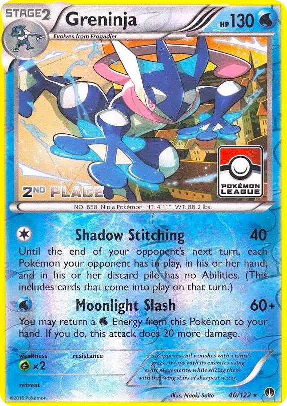 0040 Greninja - 40/122 (League) [2nd Place] Promo League & Championship Cards