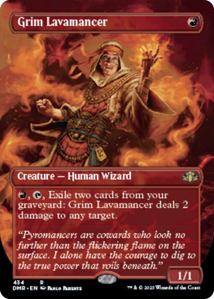 0434 Grim Lavamancer (Borderless) R Dominaria Remastered