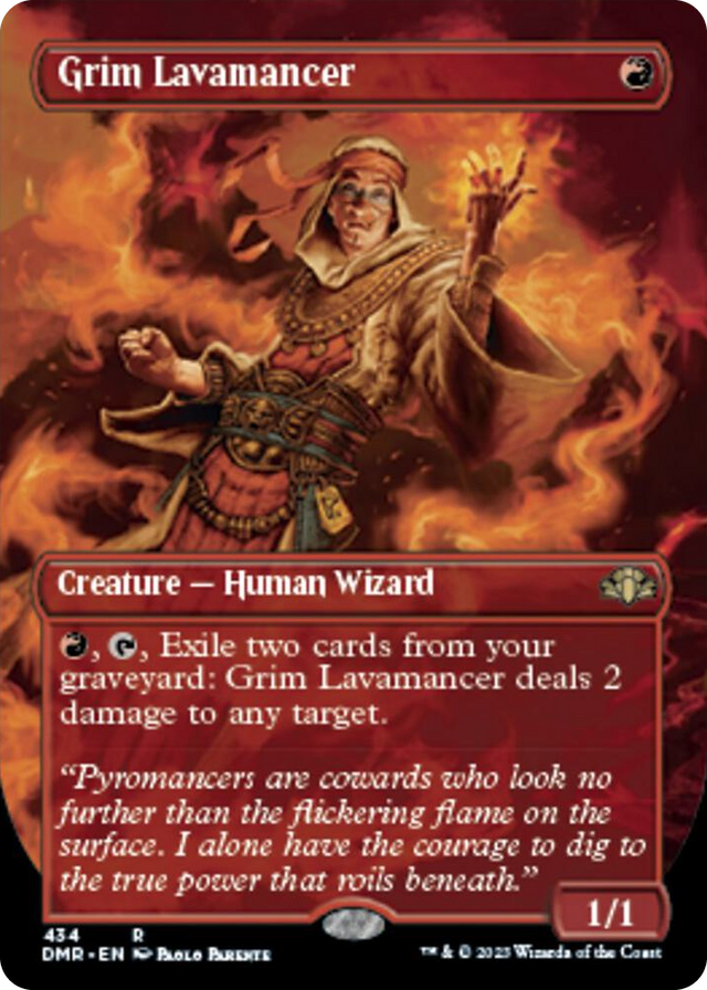 0434 Grim Lavamancer (Borderless) R Dominaria Remastered