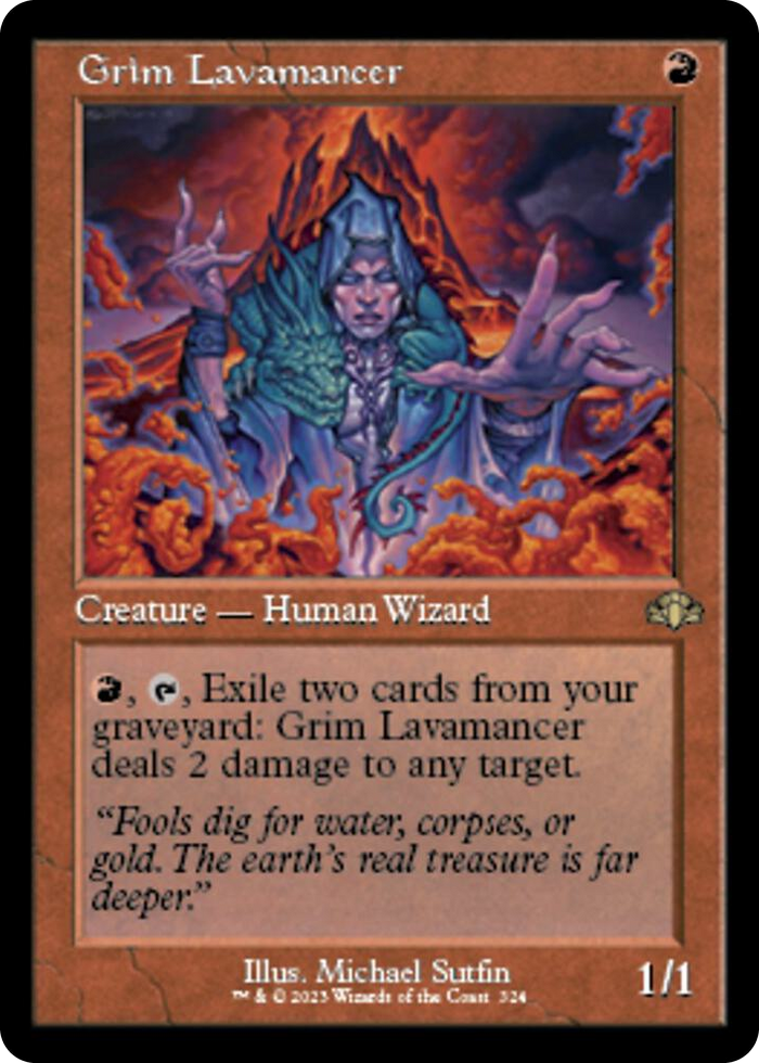 Grim Lavamancer (Retro Frame) #324 R - Dominaria Remastered Pokemon card