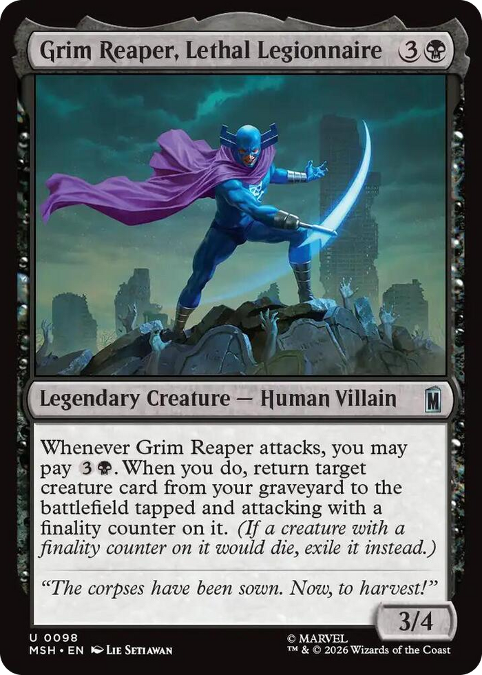 Grim Reaper, Lethal Legionnaire #98 U - Marvel Super Heroes Pokemon card