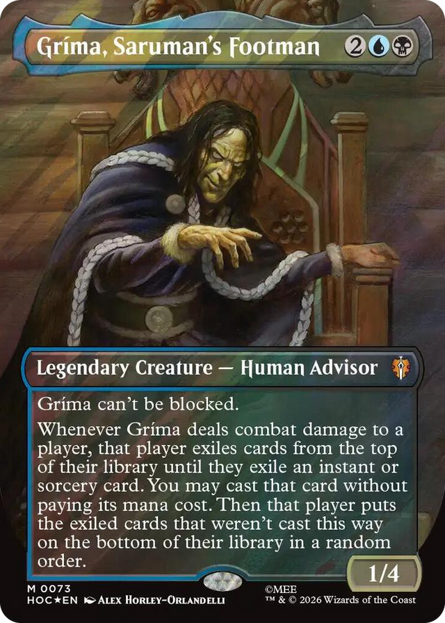 0073 Grima, Saruman's Footman (Borderless) (Surge Foil) M The Hobbit: Eternal-Legal