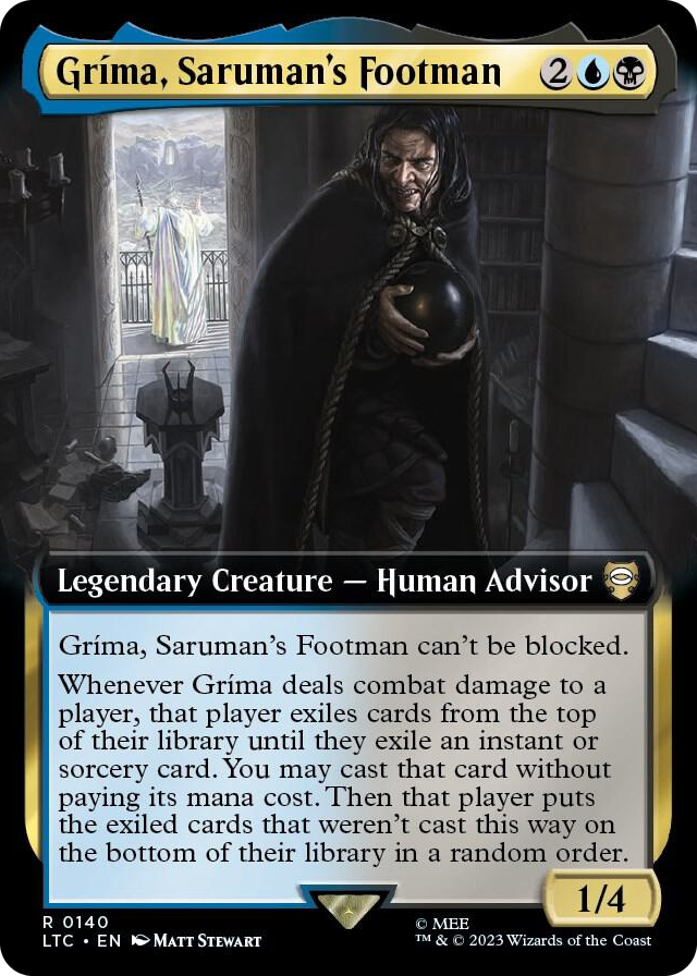 Grima, Saruman's Footman (Extended Art) #140 R - Commander: The Lord of the Rings: Tales of Middle-earth Pokemon card