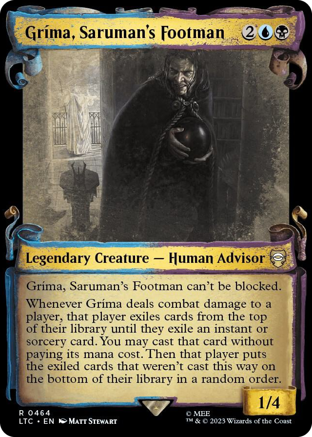 Grima, Saruman's Footman (Showcase Scrolls) #464 R - Commander: The Lord of the Rings: Tales of Middle-earth Pokemon card