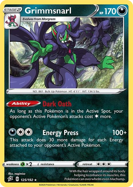 0125 Grimmsnarl - 125/192 (Non-Holo) Rare Deck Exclusives