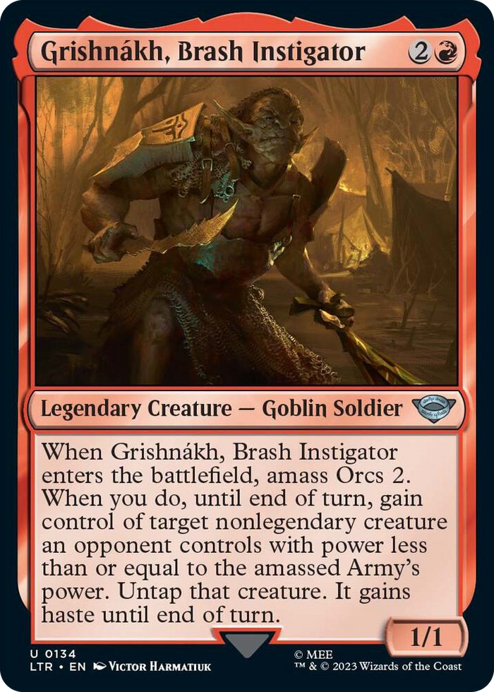 Grishnakh, Brash Instigator #134 U - Universes Beyond: The Lord of the Rings: Tales of Middle-earth Pokemon card
