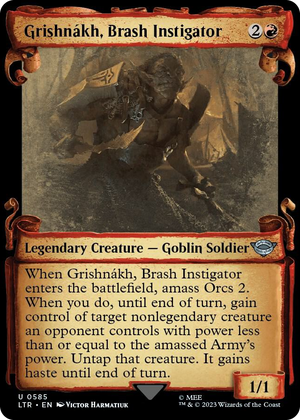 0585 Grishnakh, Brash Instigator (Showcase Scrolls) U Universes Beyond: The Lord of the Rings: Tales of Middle-earth