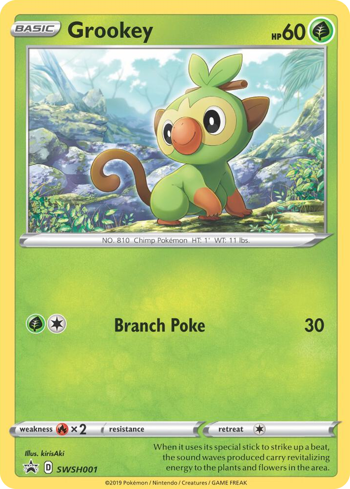 0001 Grookey - SWSH001 Promo Sword & Shield Promo Cards