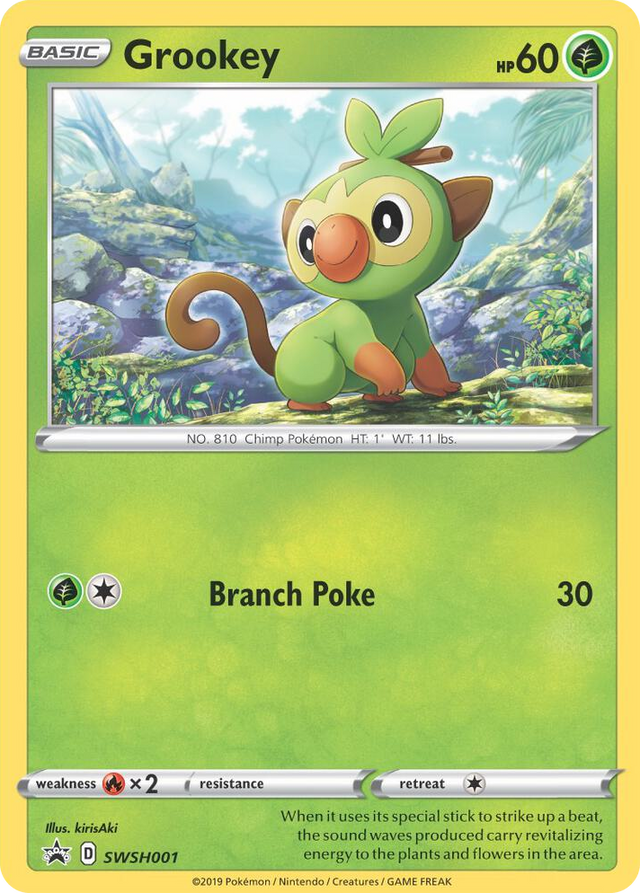 0001 Grookey - SWSH001 Promo Sword & Shield Promo Cards