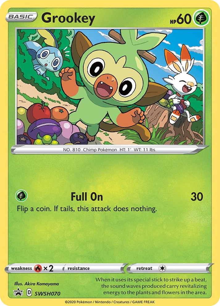 0070 Grookey - SWSH070 Promo Sword & Shield Promo Cards