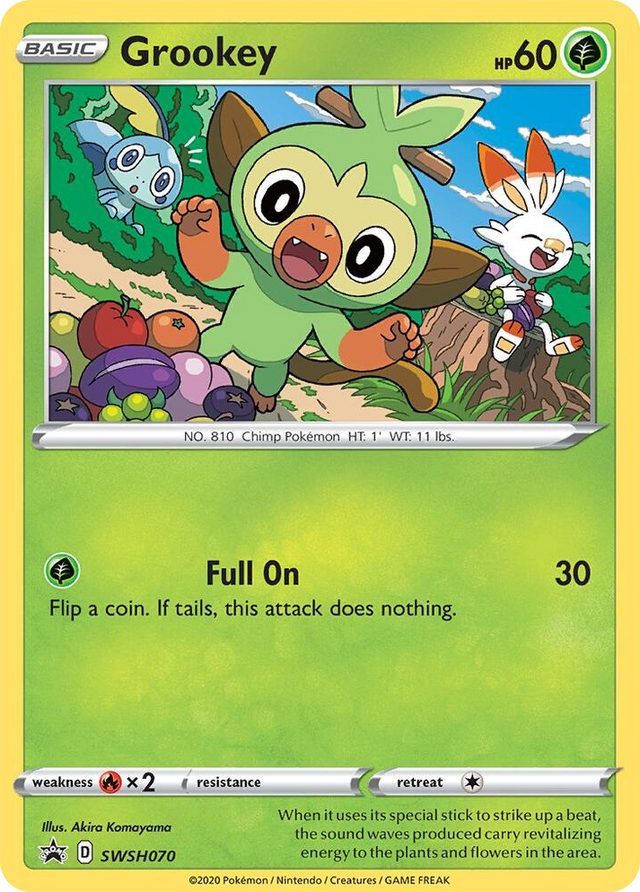 0070 Grookey - SWSH070 Promo Sword & Shield Promo Cards
