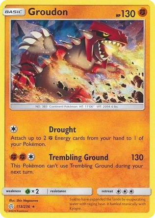 0113 Groudon - 113/236 (Cracked Ice Holo) Holo Rare Deck Exclusives
