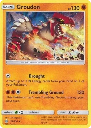 0113 Groudon - 113/236 (Cracked Ice Holo) Holo Rare Deck Exclusives