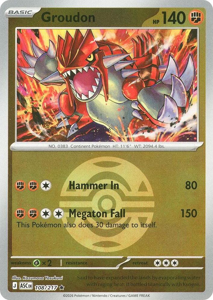 0108 Groudon (Dusk Ball) Rare Ascended Heroes