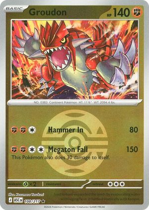0108 Groudon (Dusk Ball) Rare Ascended Heroes