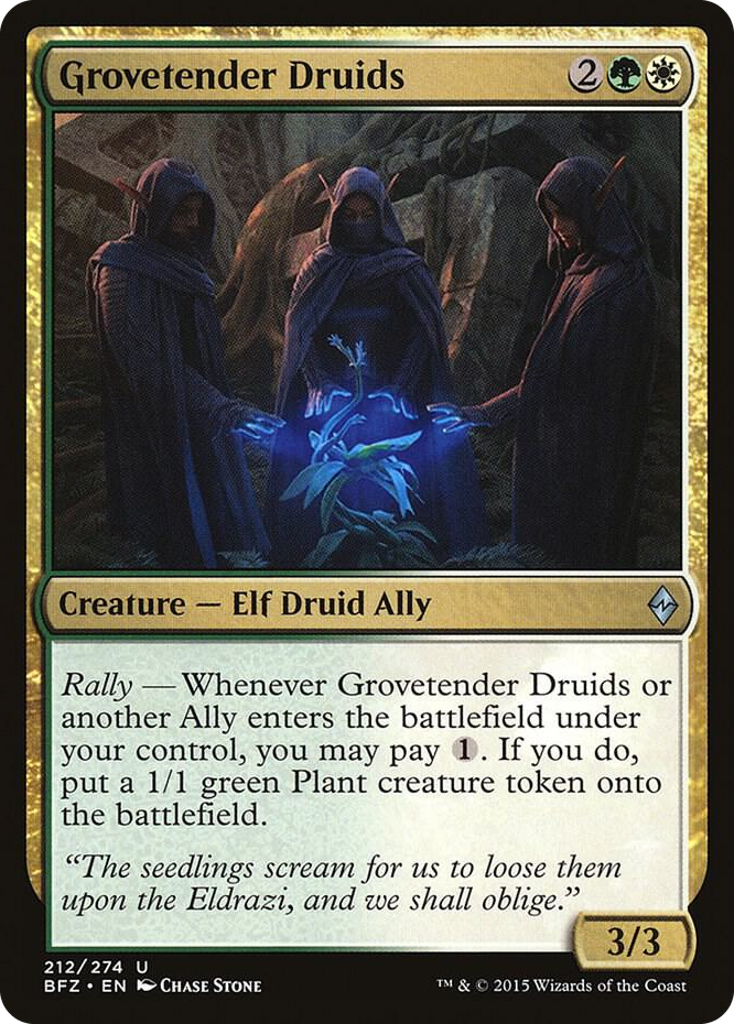 Grovetender Druids #212 U - Battle for Zendikar Pokemon card
