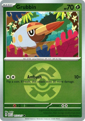 0017 Grubbin (Quick Ball) Common Ascended Heroes