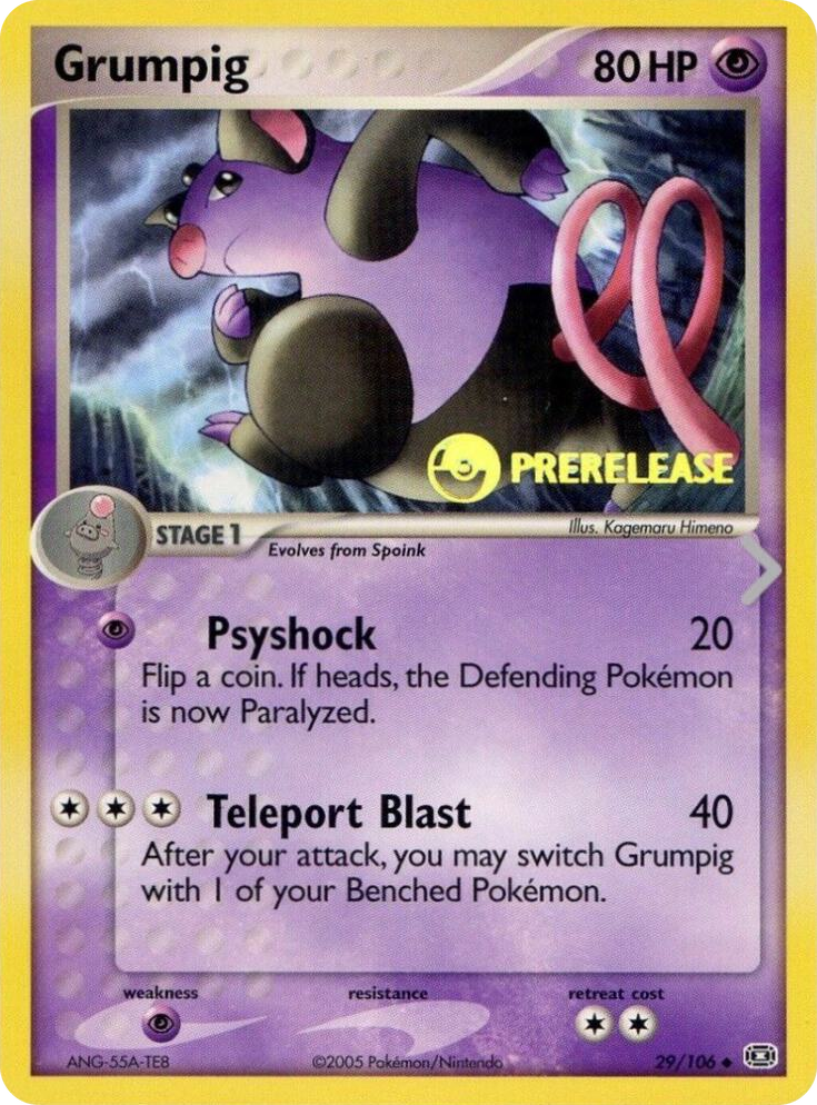 0029 Grumpig - 29/106 (Prerelease) Promo Nintendo Promos