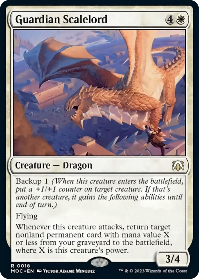 Guardian Scalelord #16 R - Commander: March of the Machine Pokemon card