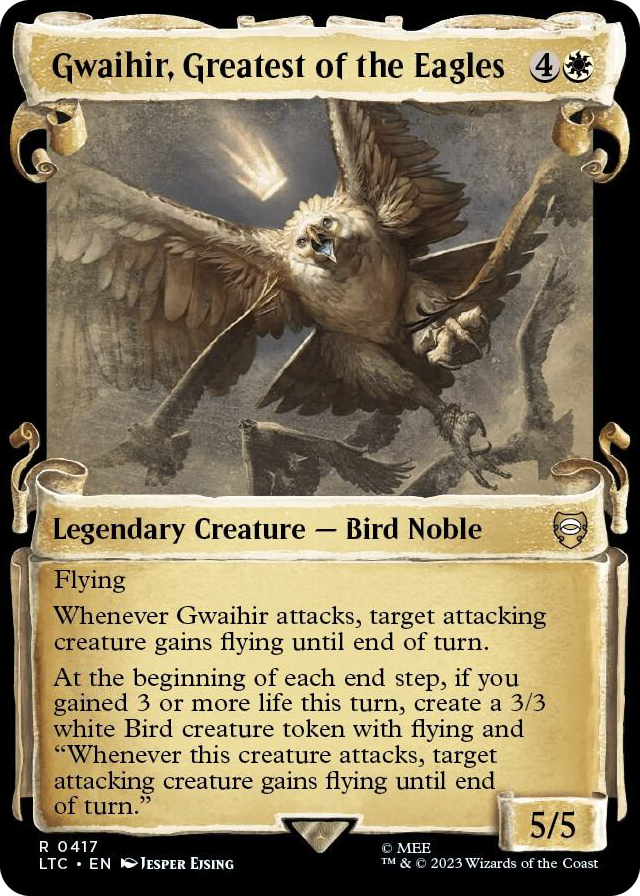 Gwaihir, Greatest of the Eagles (Showcase Scrolls) #417 R - Commander: The Lord of the Rings: Tales of Middle-earth Pokemon card