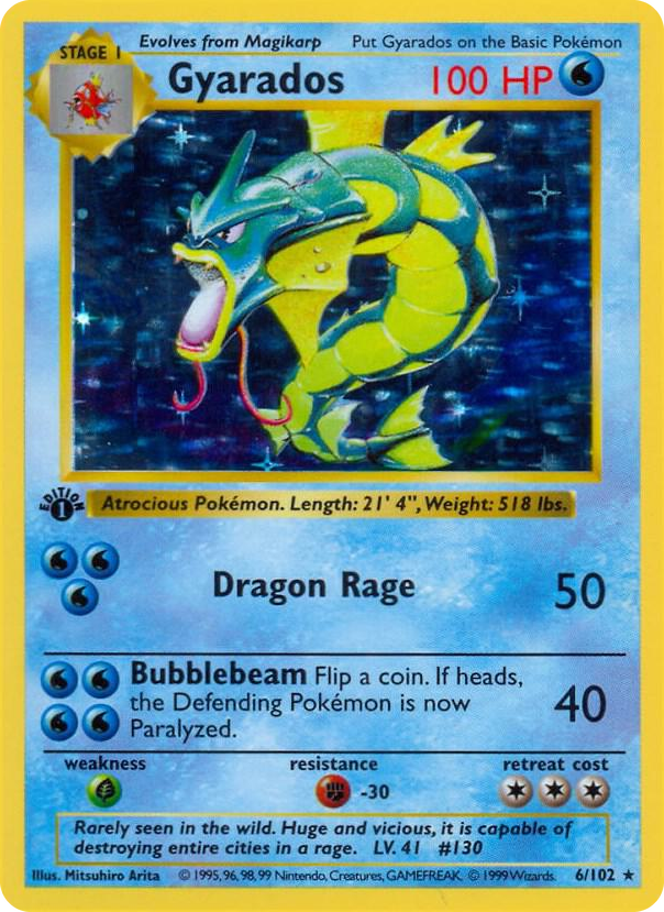 0006 Gyarados Holo Rare Base Set (Shadowless)